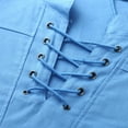 thumbnail image 4 of Chemises Hommes Mode Rétro Couleur Unie Col en Dentelle Chemise Décontractée Ample, 4 of 4
