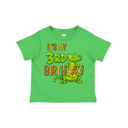 

Inktastic It s My 3rd Birthday with Cute Green Alligator Boys or Girls Toddler T-Shirt