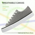 thumbnail image 2 of AOMAIS Womens Canvas Fashion Sneakers Classic Low Top Fabric Shoes Casual Walking Canvas Flats Cute Lace Up Tennis Shoes for Lady(Gray US10), 2 of 7
