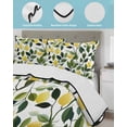 thumbnail image 4 of Summer Lemon Summer Quilt Set Full Size, Soft Microfiber Quilted Bedding Set with 2 Pillow Shams, Yellow Fruits Pastoral Green Botanical Lightweight All Season Bedspread Coverlet for Bedroom 78"x90", 4 of 6