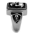 thumbnail image 4 of Mens Ring Skull Black Silver Stainless Steel Ring with Epoxy in Jet, 4 of 7