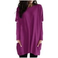 thumbnail image 2 of Womens Long Sleeve Tunic Tops for Leggings with Pockets Fall Fashion 2025 Casual Long T Shirts, 2 of 4