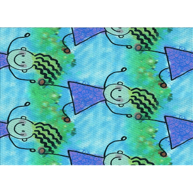 Ahgly Company Machine Washable Indoor Rectangle Transitional Turquoise Green Area Rugs, 8' x 10'
