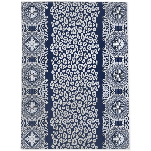 MINGLEOPARD NAVY & WHITE Outdoor Rug By Kavka Designs