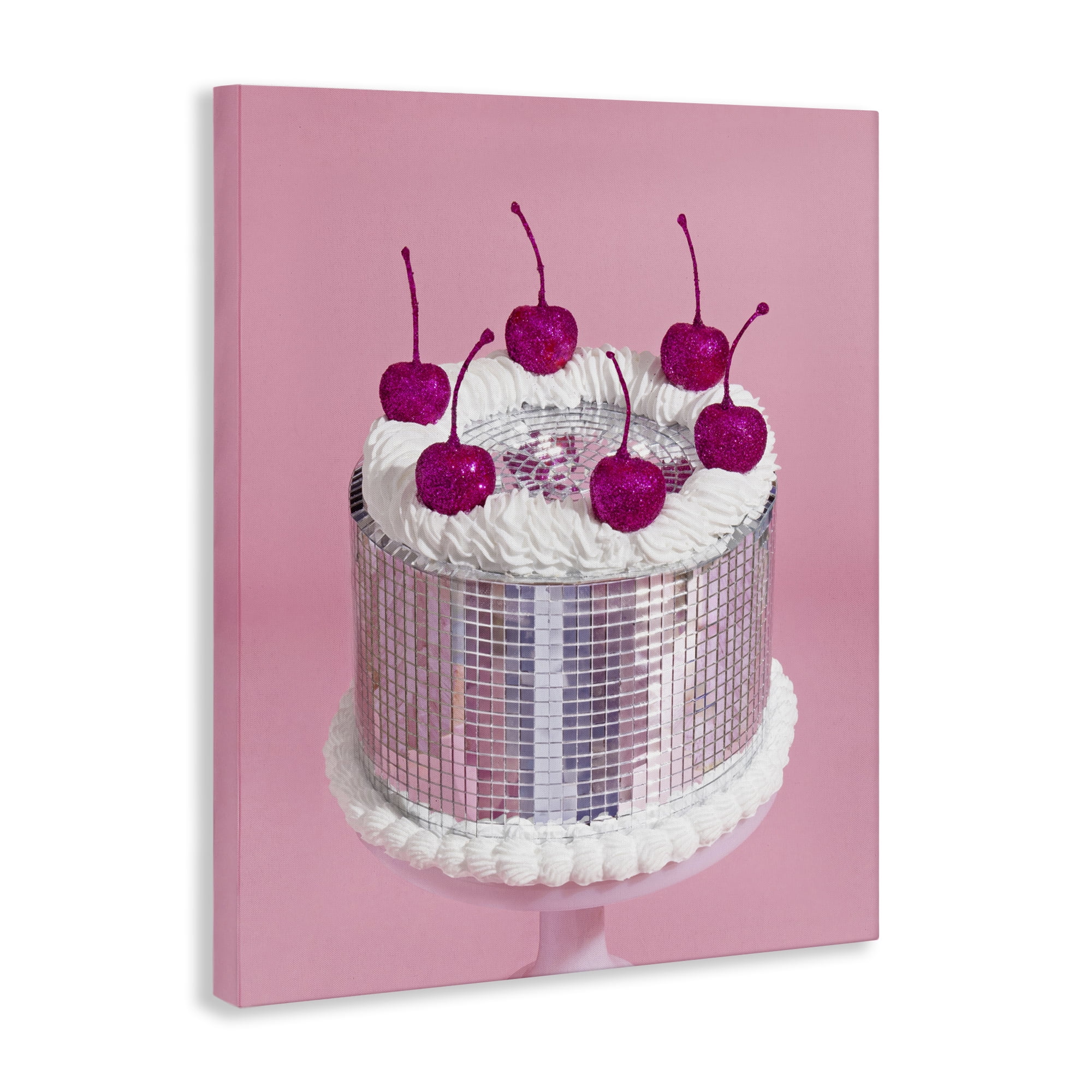 Stupell Industries Disco Pattern Cake Food & Beverage Painting Wrapped Canvas Art Print Wall Art, 30 x 40