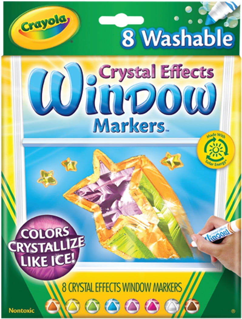 Crayola Crystal Effects Window Marker Set, 8Colors