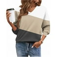 thumbnail image 5 of Womens Fleece Fall Clothes, V Neck Sweaters for Women Plus Size Fashion Loose Fit Color Patchwork Long Sleeve Pullover, 5 of 5