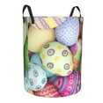 thumbnail image 2 of Haiem Colorful Easter Eggs Leather Dirty Clothes Laundry Basket,Sturdy & Waterproof,Collapsible Round Design For Efficient Space Management,Multi-Purpose Storage Basket, 2 of 8