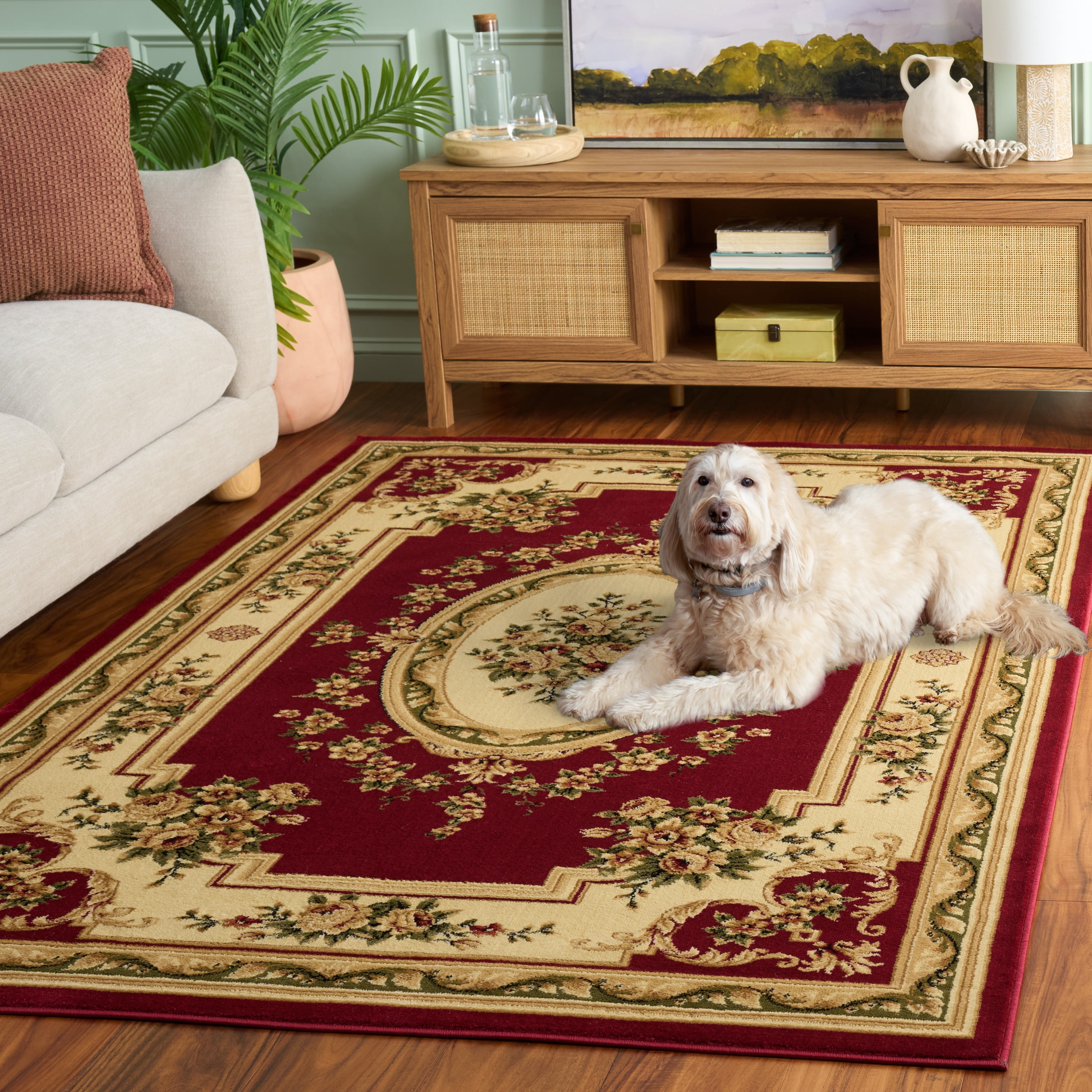 Safavieh Lyndhurst Katherine Floral Area Rug, Red/Ivory, 6' x 8'