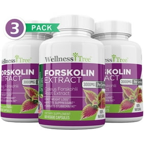 (3 Pack) Pure Forskolin 3000mg Max Strength - Forskolin Extract for Weight Loss - Premium Appetite Suppressant, Metabolism Booster, Carb Blocker & Fat Burner for Men and Women