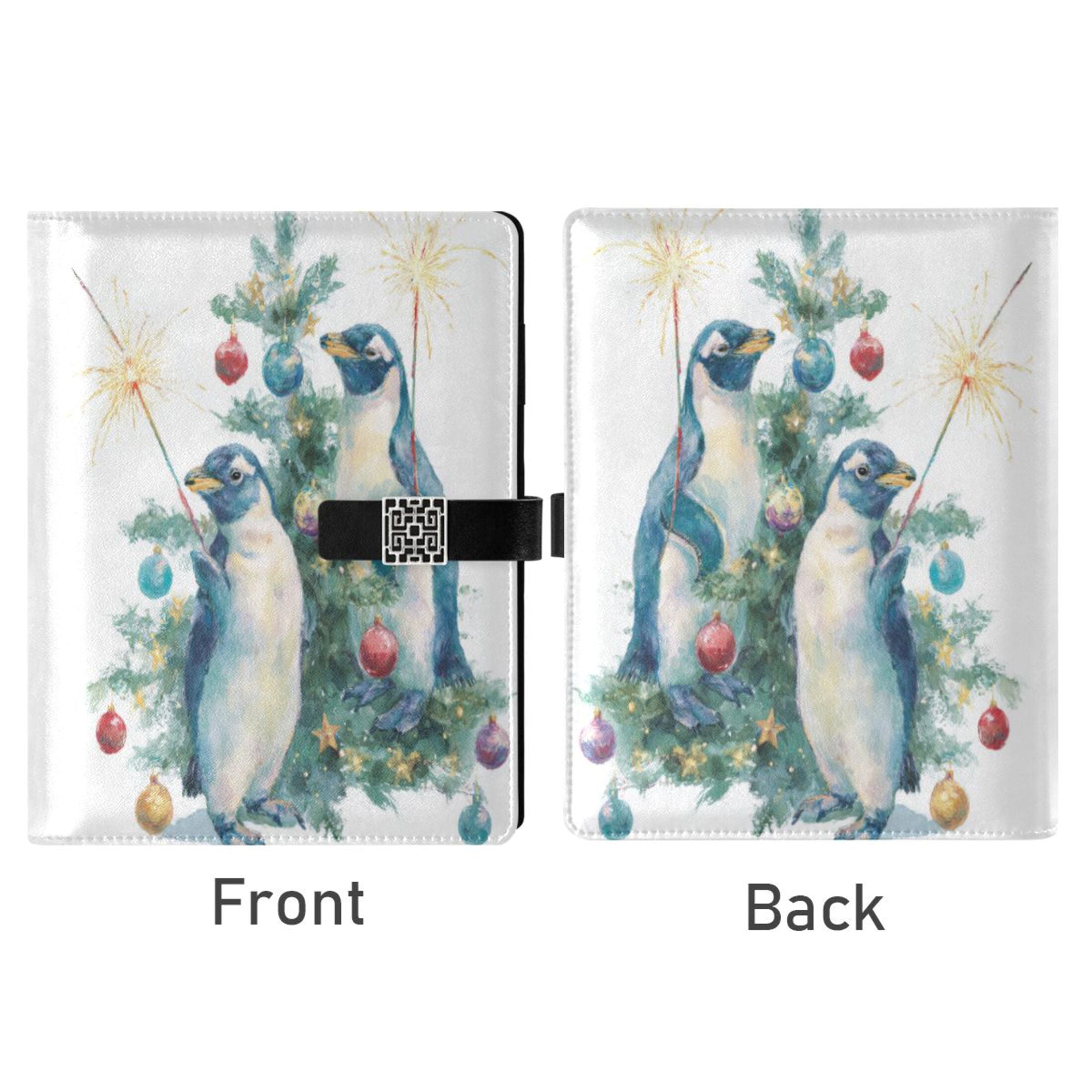 Leather Planner Leather Notebook Notebook Journal Binder Design Pen Pocket Design Convenient for Storage Cute Christmas Penguins
