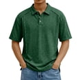 thumbnail image 2 of Mens Short Sleeve Polo Shirts Dry Fit Lightweight Collared Shirt Summer V Neck Athletic Button Polo Shirts with Pocket, XL, 2 of 6
