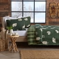thumbnail image 2 of Couvre-lit Lodge  Courtepointe Format Double/grand Lit avec 2 Taies d'Oreiller. Ensemble de Courtepointe Réversible 3 Pcs pour Toutes les Saisons de Style Cabane. Couvre-Lit Rustique Ensemble de Literie. Rio Ridge Collection (Vert Forêt), 2 of 4