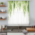 thumbnail image 5 of Green Sheer Curtains 45 Inches Long, Summer Botanical Leaves Watercolor Light Filering Curtains, Breathable Simi Curtain Privacy Drapes for Kitchen Bathroom Lightweight Small Window Treatment, 5 of 9