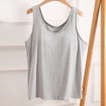 thumbnail image 4 of BILIKEYU Womens Shapewear Tank Tops, Built in Bra U Neck High Stretchy Double Layered Slim Fit Sleeveless Blouses Tummy Control Cami for Workout Daily, Light Ashy, 4 of 5