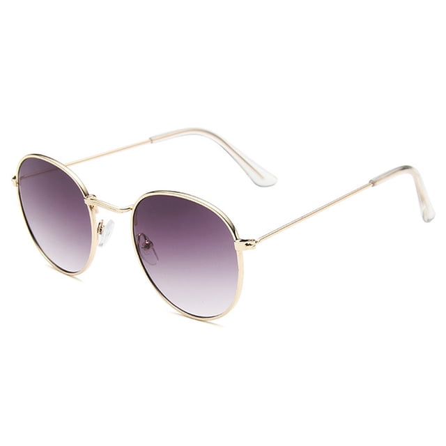 Gafas de sol polarizadas retro redondas de doble puente para mujeres y hombres, gafas circulares de doble viga