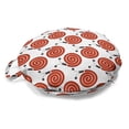 thumbnail image 1 of Snail Round Floor Cushion with Handle, Style Forest Insects Forming Spiral Helix Exotic Creatures, Decorative Pillow for Living Room & Dorms, 18" Round, Vermilion Grey and White, by Ambesonne, 1 of 4