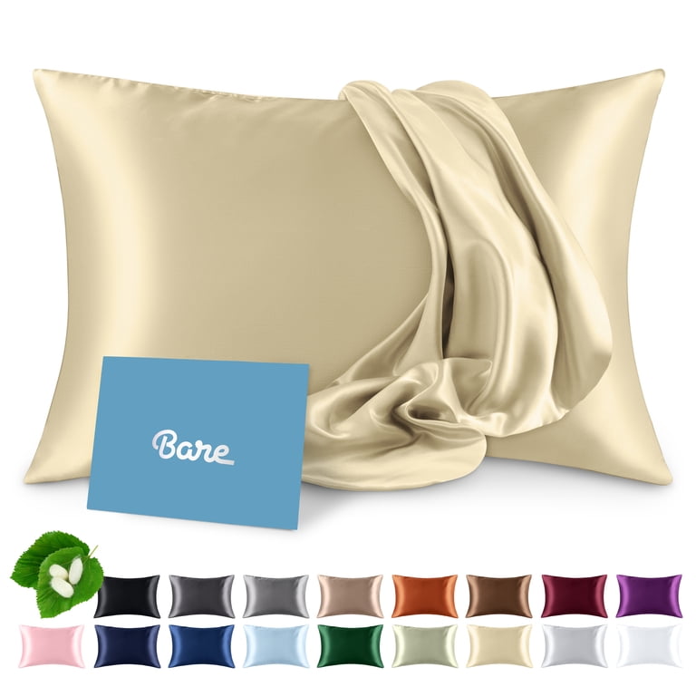 Bare Home Mulberry Silk Pillowcase Queen, Champagne photo 1