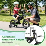 Costway 12 Kids Bike Motocross Style with Removable Training Wheels Dual Brake System for Ages 3-4 Years Black