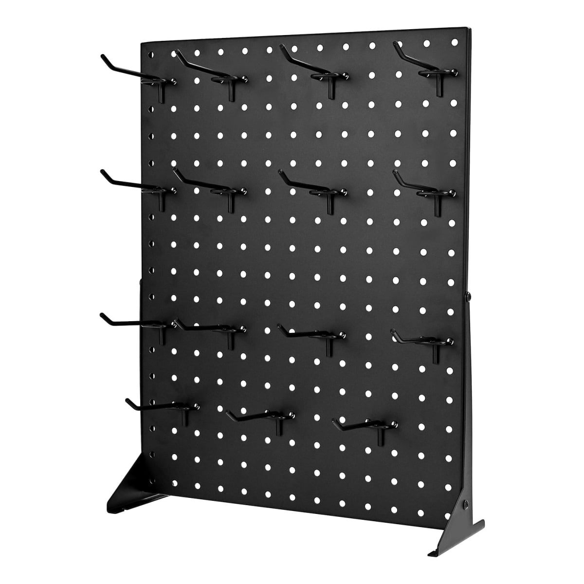 TENGDA Pegboard Display Stand with 15 Hooks Pegboard Panels Display Black (1 PCS)