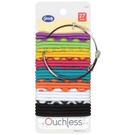 Goody Ouchless Hair Ties with Storage Ring, 27 Pack