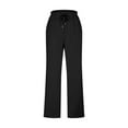 thumbnail image 4 of Bcresic 3 Pack Fleece Loose Sweatpant for Women Trendy Straight Wide Leg Pants with Pockets Lounge Sweatpants Casual Solid Color Lounge Trousers,Black,Medium, 4 of 6
