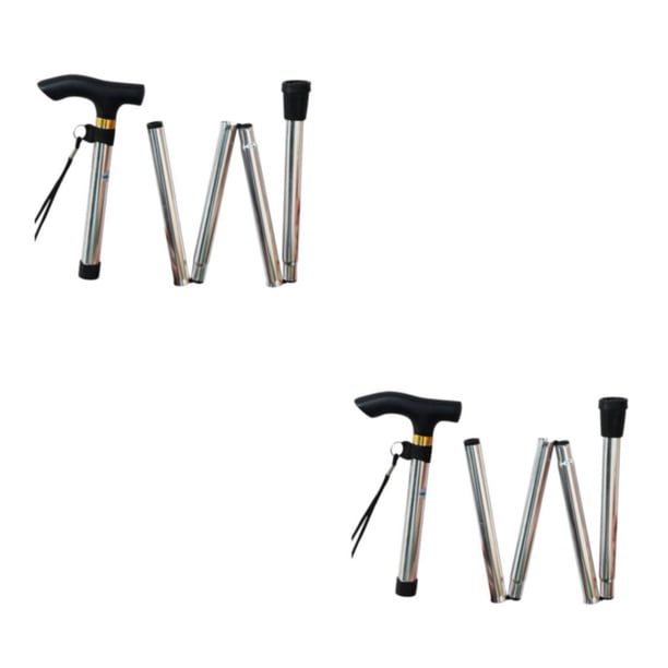 Jumpingount Muletas Trekking Muletas plegables ajustables Bastones antideslizantes Bastones portátiles Bastones para correr Trail Plata Blanco plateado 2Conjunto