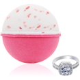 thumbnail image 1 of Bomba de baño con anillo de tamaño sorpresa en el interior - Sal marina rosa del Himalaya Extra grande 10 oz. Bombas de baño con joyería, hechas a mano en EE. UU., perfectas para spa y baño de burbuja, 1 of 5