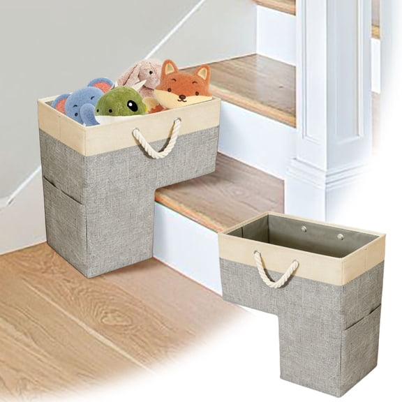 Stair Basket The Staircase Steps With Handles Can Be Folded And Stored Making It An Organizer For Bedroom And Bathroom Storage