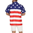 thumbnail image 4 of HAPPY BAY Men's Hawaiian Shirts Short Sleeve Button Down Shirt Mens 4th of July Party Shirts Casual Holiday Summer Patriotic Shirts for Men Funny XL Freedom Stripes, Red, 4 of 6