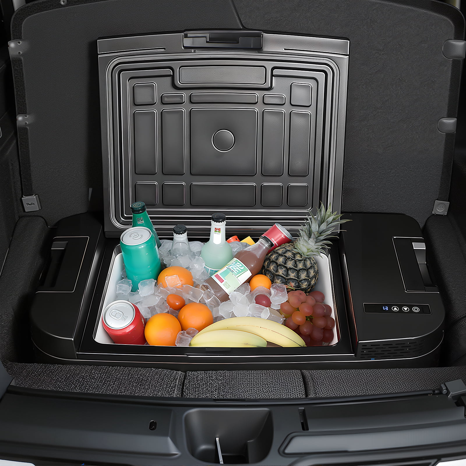 Supvox Car Refrigerator Black Portable Fridge for Drinks with Compressor and App Control
