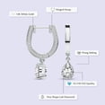 thumbnail image 2 of IGI Certified 6 Carat Pear Shape Lab Grown Diamond Earrings | 14K White Gold | Midnight Charms Hoop Lab Diamond Earrings | Prong Setting | FG-VS1-VS2 Quality Friendly Diamonds, 2 of 5