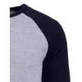 thumbnail image 4 of J. METHOD Men's 3/4 Sleeve Baseball Crewneck Tshirt Top Raglan Jersey T Shirt NEMT06 HGRY/NVY XL, 4 of 5