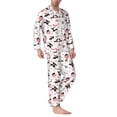 thumbnail image 2 of Balery Dachshund Dog Puppy Pijama para Hombre de Dos Piezas con Manga Larga, Conjunto de Dormir y Descanso Suave con Bolsillos-Small, 2 of 7