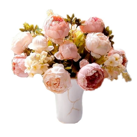 Meigar Springs Flowers Artificial Silk Peony Bouquets Home Garden Wedding Party Bridal Bouquet Decor Valentine's Day (Best Flowers For Bridal Bouquet)