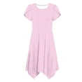 thumbnail image 4 of Nuoqisi Women's Summer A-Line Midi Dresses 2026 Casual Solid Short Sleeve Round Neck T-Shirt Dress Flowy Beach Sundress, 4 of 6