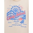 thumbnail image 6 of Wonder Nation Girls NYC Amusement Park Graphic Tee with Short Sleeves, Sizes 4-18, 6 of 7