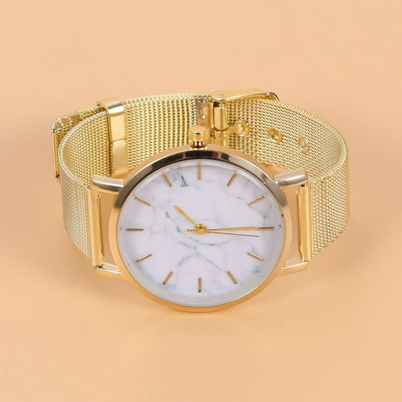 Supvox Two Tone Watches for Women Golden Casual Marble Mirror Durable 1Pack