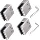 thumbnail image 1 of 4 Pack 304 Stainless Steel Glass Clamps With 2 Hex Wrenches Suitable For 8-10mm Window Glass Adjustable Flat Glass Holder Staircase Balustrade Polishe, 1 of 5
