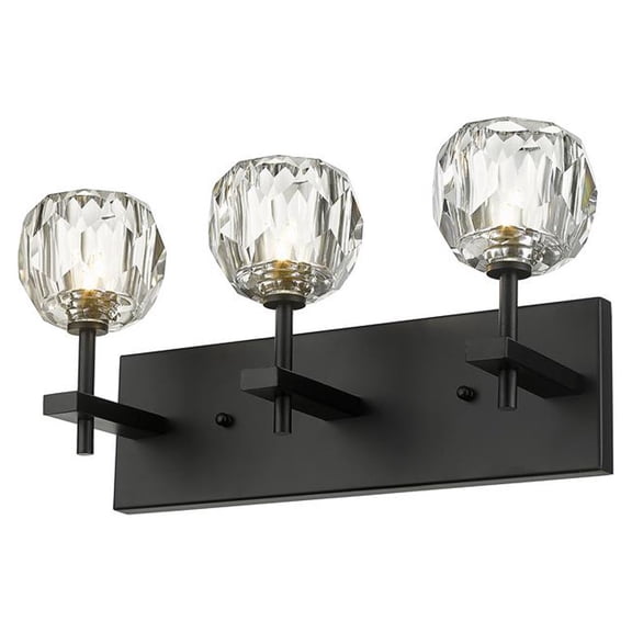 Bethel International Wall Sconce Black Metal & Crystal