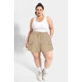 thumbnail image 3 of CASSIE LIZ Plus Size Shorts 2X Womens Khaki Bermuda Cargo Shorts Ladies Casual Summer Loose Fit Athletic Shorts with Pockets 2XL 18W 20W, 3 of 7