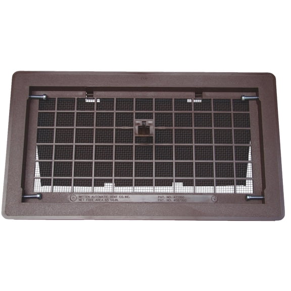 Witten Automatic Foundation Vent 500BR - Gable Vent, Plastic - 8" x 16", Brown