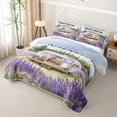 thumbnail image 3 of Castle Fairy Watercolor Camper Bed Spread Queen,Lavender Print Queen Coverlet Set for Bedroom,Purple White, 3 of 7