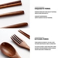 thumbnail image 6 of CATIEBYE 6-Piece Smooth Wooden Tableware Set in Brown, Safe Kitchen Scoops for Cooking and Serving, 6 of 8
