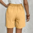 thumbnail image 6 of YYDGH Wide Leg Shorts for Women Trendy Linen Casual Drawstring Elastic Waist Shorts Summer Beach Comfy Lounge Shorts with Pockets, 6 of 9