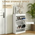 thumbnail image 6 of Resenkos Modern Shoe Storage Cabinet - 2 Flip Drawers, Holds 10 Pairs, Narrow Organizer for Entryway/Hallway, White, 6 of 7