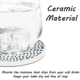 thumbnail image 3 of Posavasos para bebidas Posavasos de piedra de cerámica redondos absorbentes con base de corcho, tapete de protección para la mesa, 3 of 5