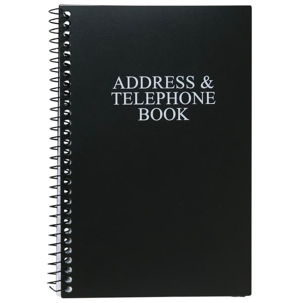 Iconikal SpiralBound Address and Telephone Book with Plastic Cover