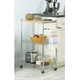 thumbnail image 3 of Whitmor Kitchen Storage/Microwave Cart-Wood & Chrome - Length 13.25 x Width 27.5 x Height 33.5, 3 of 11