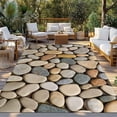 thumbnail image 2 of Cobblestones Outdoor Rug for Patio/Deck/Porch, Non-Slip Large Area Rug 4 x 6 Ft, Gravel Rock Natural Stones Pattern Art Indoor Outdoor Rugs Washable Area Rugs, Reversible Camping Rug Carpet Runner, 2 of 8